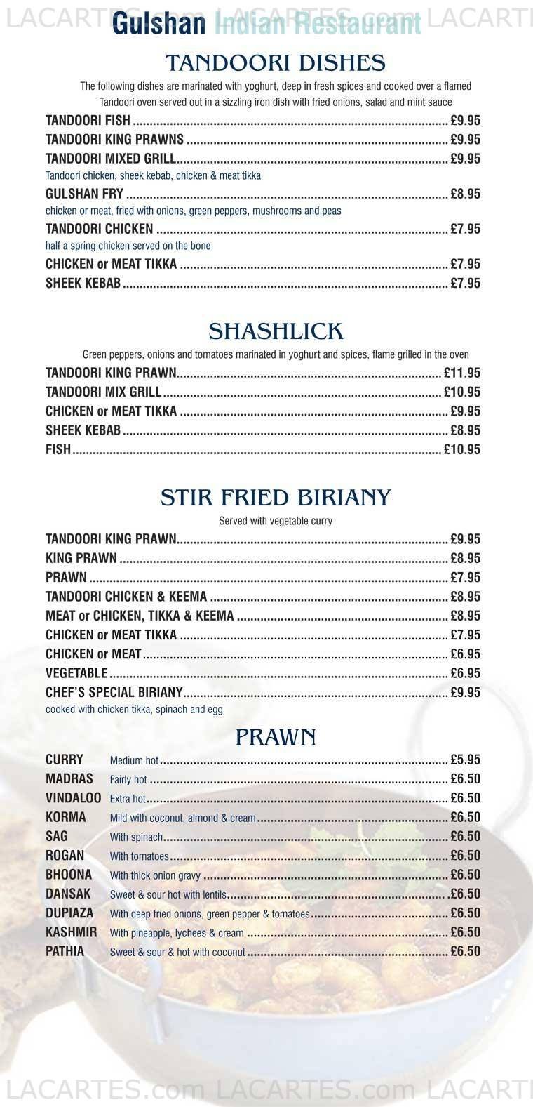  Pricelists of Gulshan Restaurant Chelmsford 32-33 New Street   - Photo 5 of 11