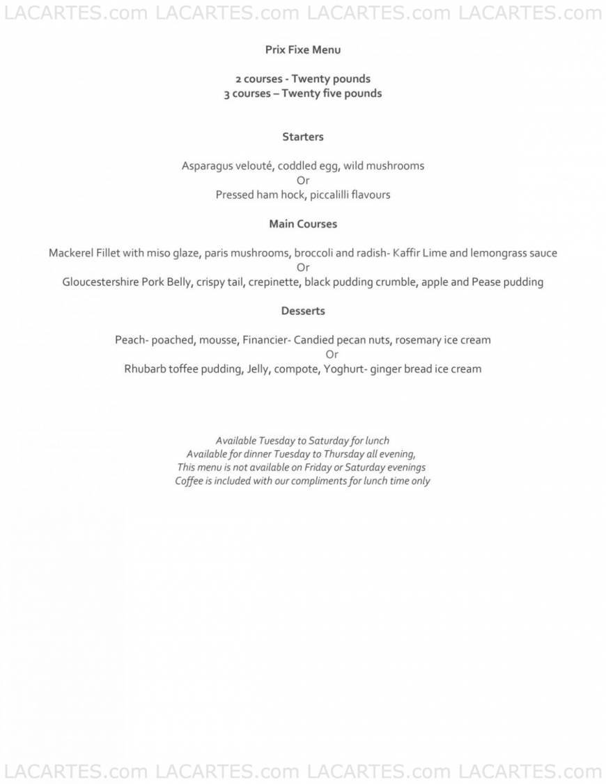  Pricelists of Loves Restaurant Canal Square, Browning Street - Photo 2 of 3