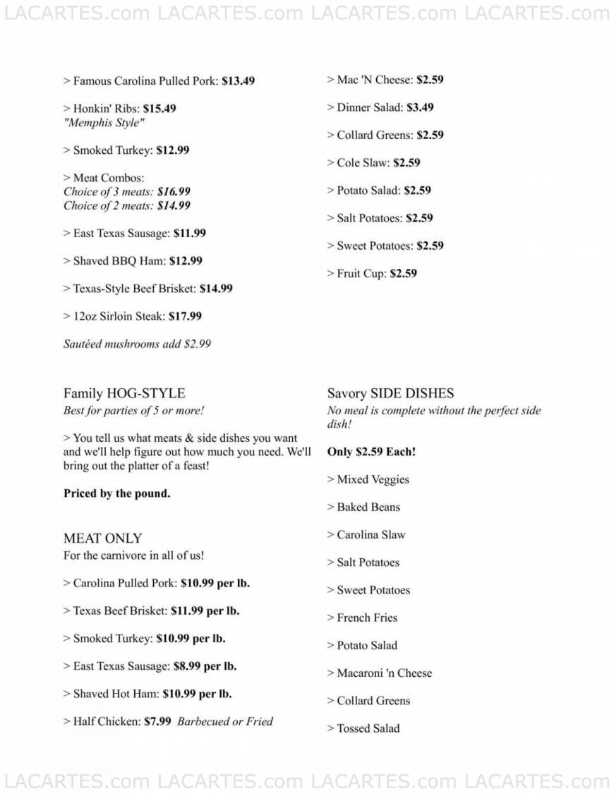  Pricelists of Piggy Pats B-B-Q - NY 3955 Edgebrook Pl. - Photo 3 of 5