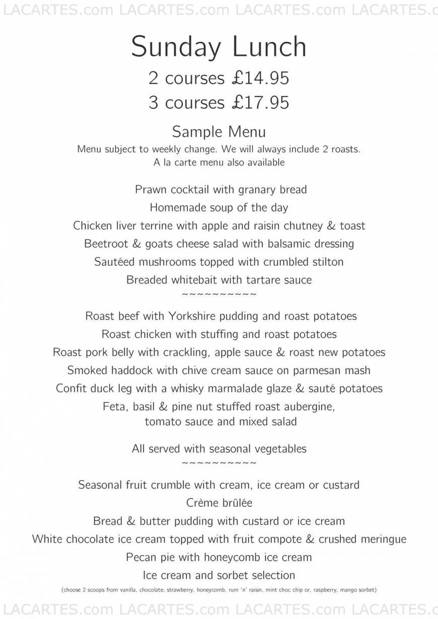  Pricelists of Clocktower Restaurant, Bar & Terrace 4 Station Road  - Photo 5 of 5