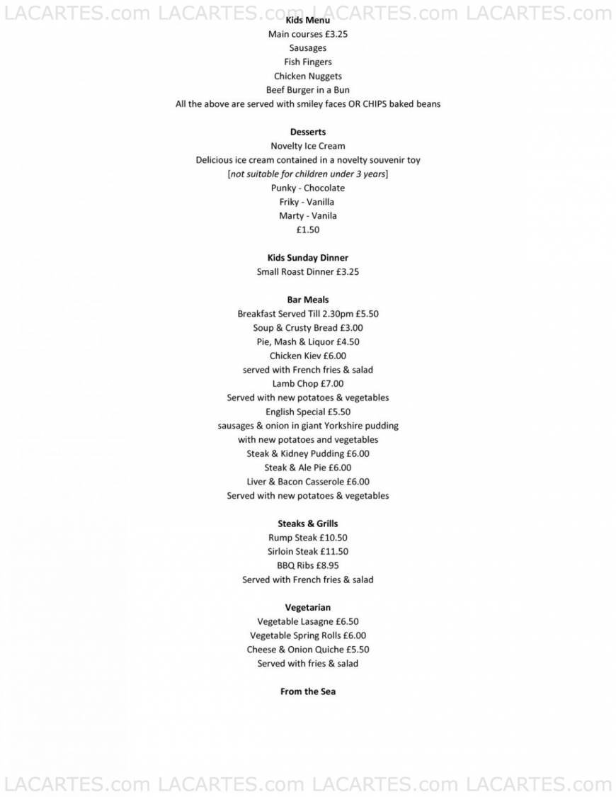  Pricelists of THE DUKE OF WELLINGTON 36 High Street    - Photo 1 of 3
