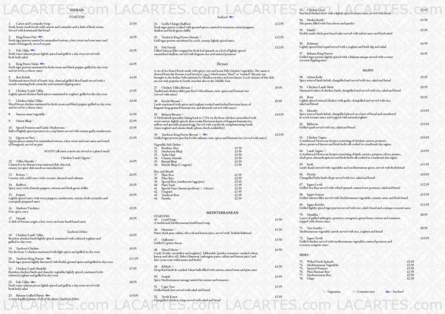  Pricelists of BahÄrÄt 65-67 High Road, South Woodford   - Photo 1 of 1