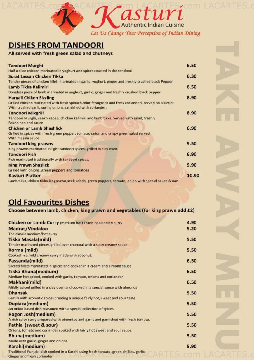  Pricelists of Kasturi Authentic Indian Cuisine 129 Crwys Road   - Photo 7 of 11