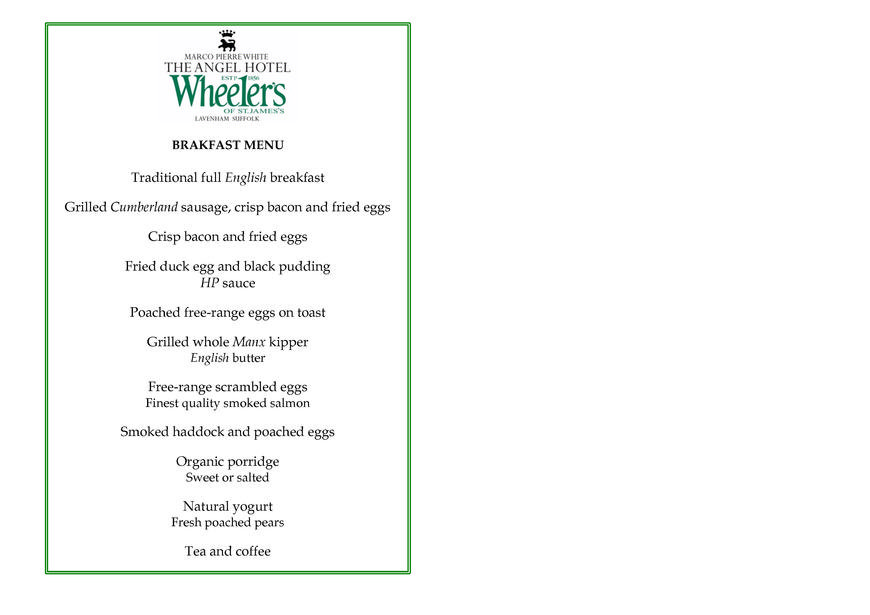  Pricelists of The Angel Hotel Lavenham Market Place - Photo 2 of 4