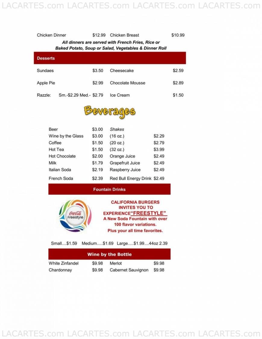  Pricelists of California Burgers 8537 Auburn Blvd - Photo 4 of 4