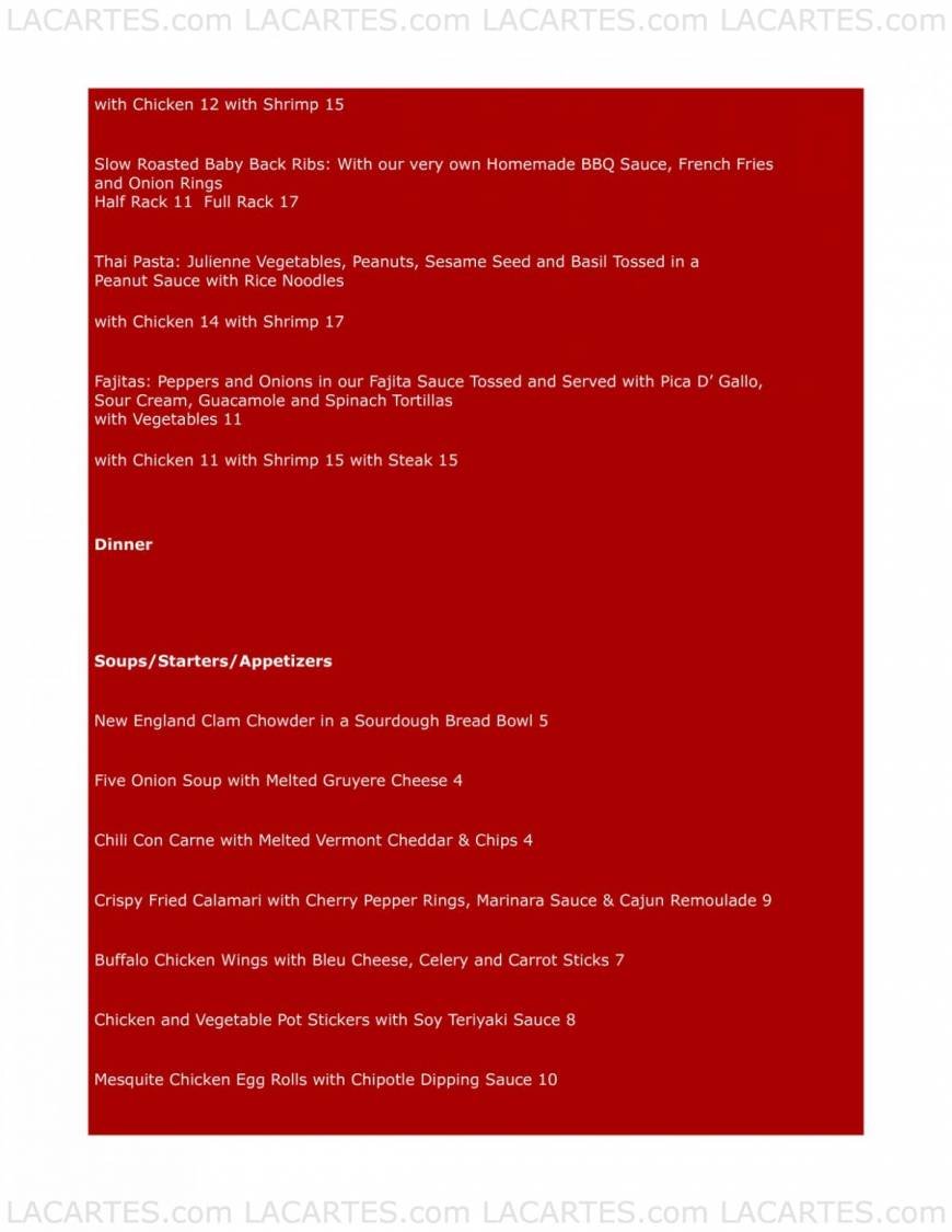  Pricelists of Vintage Bar & Restaurant - NY 171 Main Street  - Photo 5 of 9