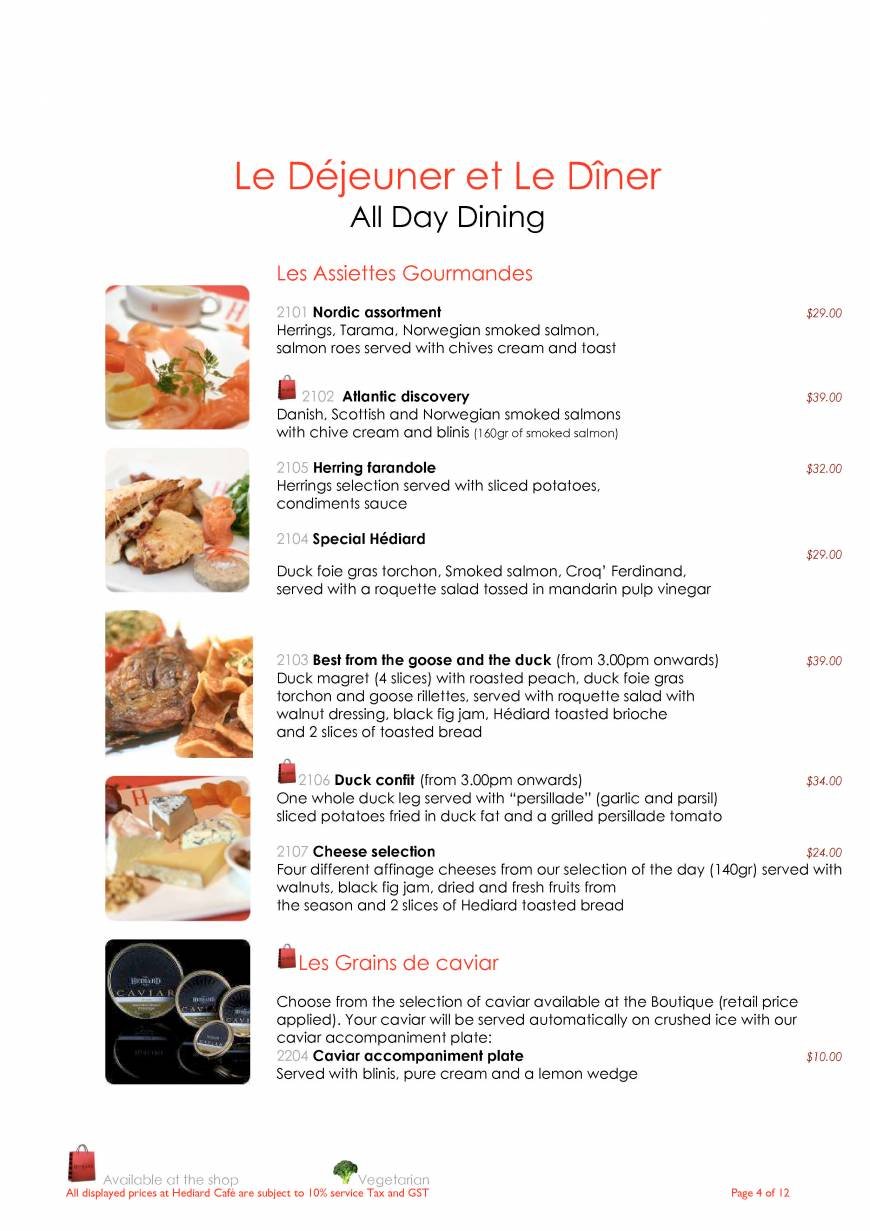  Pricelists of Hediard French Cafe & Delicatessen Boutique 123 Tanglin Road - Photo 4 of 12