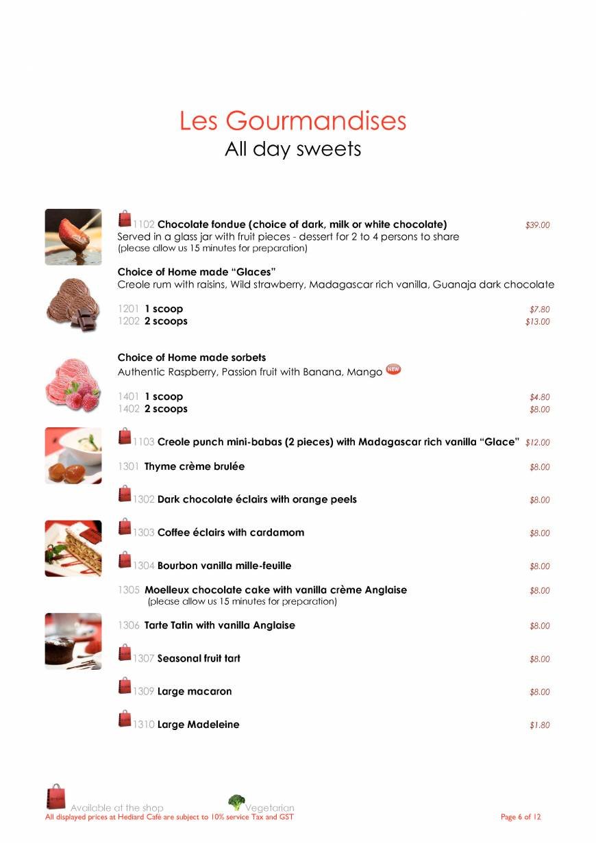  Pricelists of Hediard French Cafe & Delicatessen Boutique 123 Tanglin Road - Photo 6 of 12