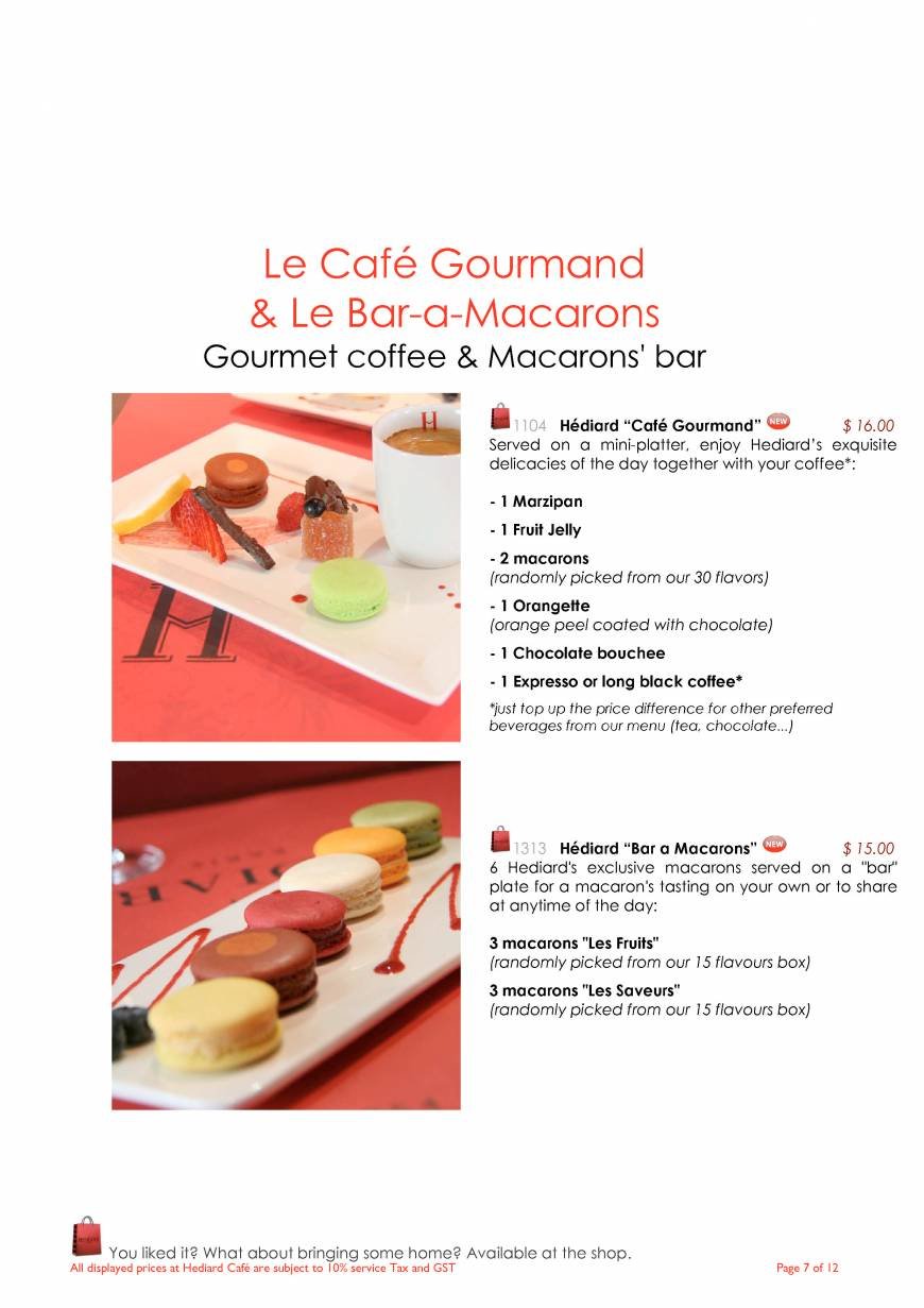  Pricelists of Hediard French Cafe & Delicatessen Boutique 123 Tanglin Road - Photo 7 of 12