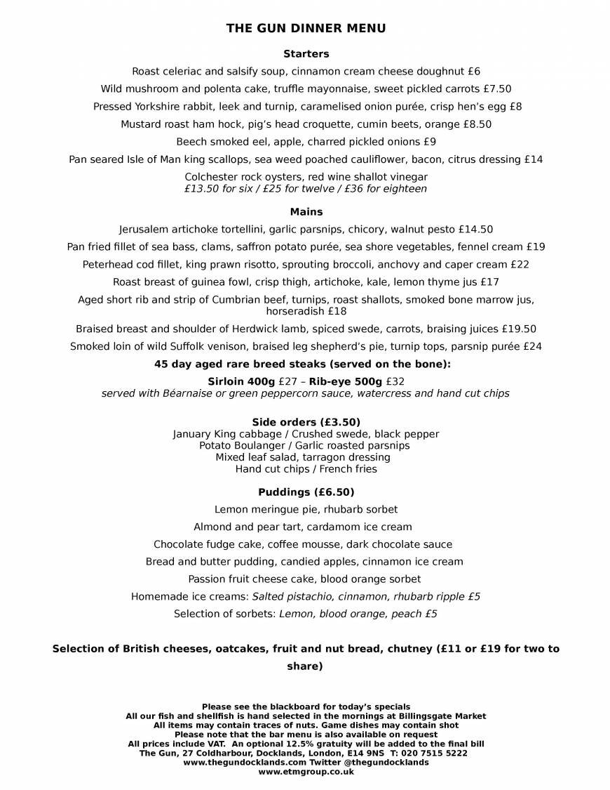  Pricelists of The Gun 27 Coldharbour Docklands - Photo 2 of 5