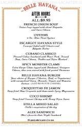 Menus & Prices, Belle Havana Restaurant - NY, Yonkers