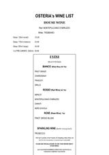 Menus & Prices, Osteria Due Fratelli, Hornchurch
