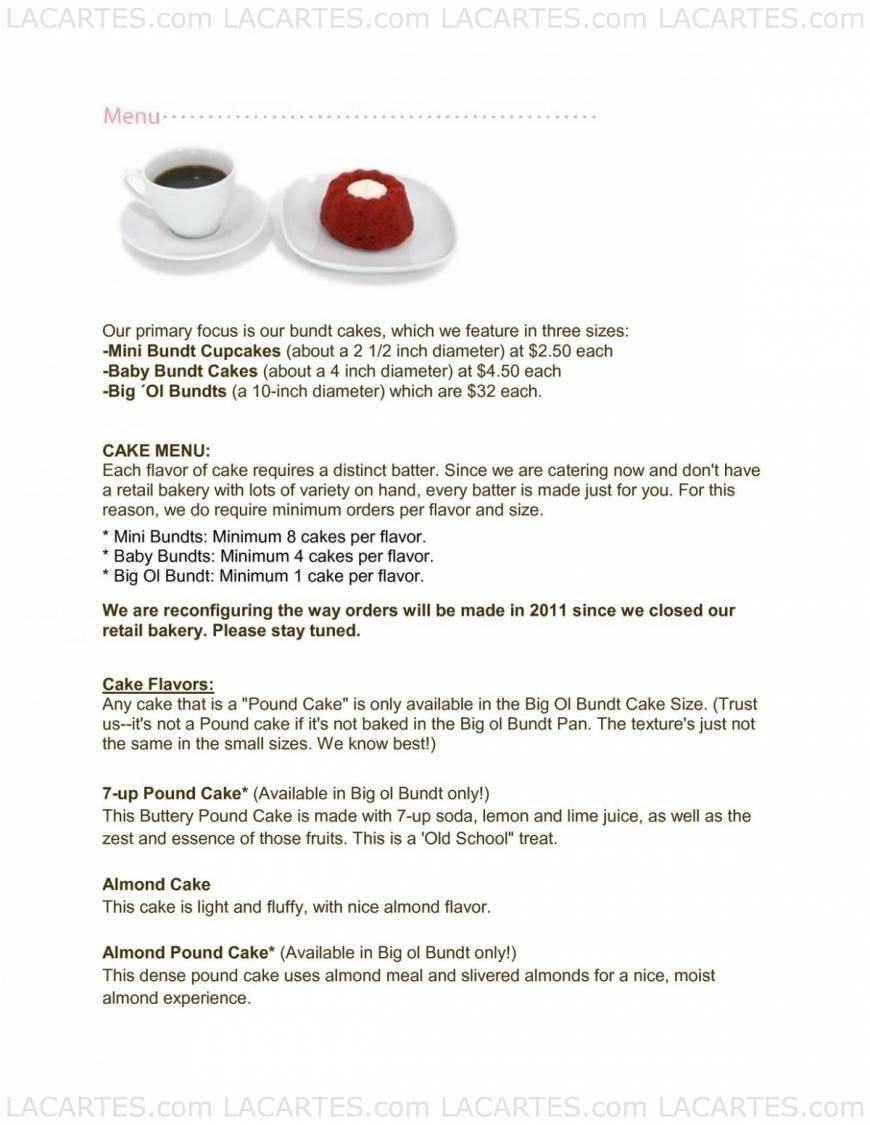  Pricelists of Kiss my Bundt 8104 W 3rd St. - Photo 1 of 7