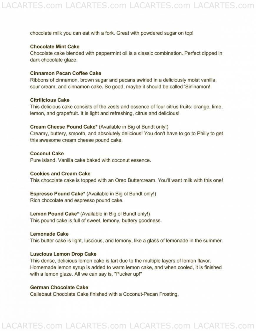  Pricelists of Kiss my Bundt 8104 W 3rd St. - Photo 3 of 7