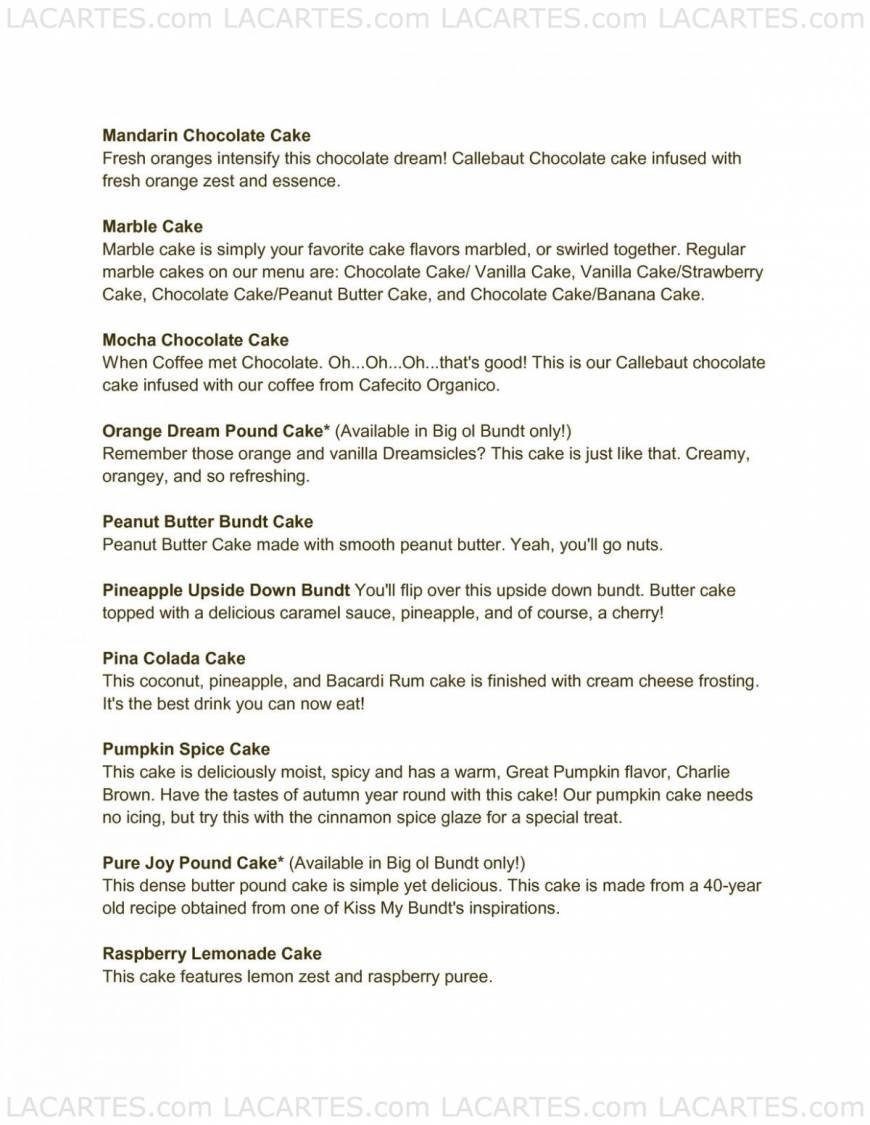  Pricelists of Kiss my Bundt 8104 W 3rd St. - Photo 4 of 7