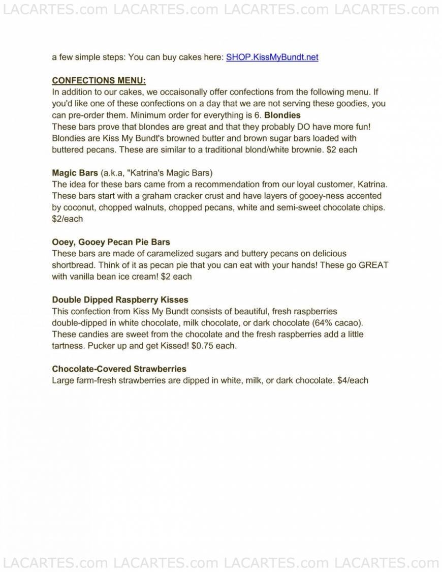  Pricelists of Kiss my Bundt 8104 W 3rd St. - Photo 7 of 7