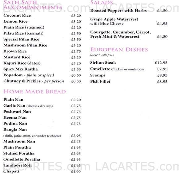  Pricelists of Zaika Indian Restaurant Kenilworth 121-3 Warwick Road - Photo 3 of 3