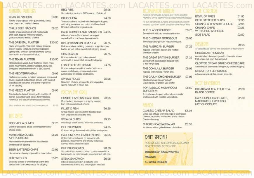  Pricelists of Aston's Champagne & Wine Bar 187 Marsh Wall - Photo 2 of 6