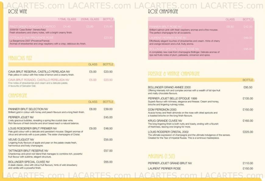  Pricelists of Aston's Champagne & Wine Bar 187 Marsh Wall - Photo 4 of 6