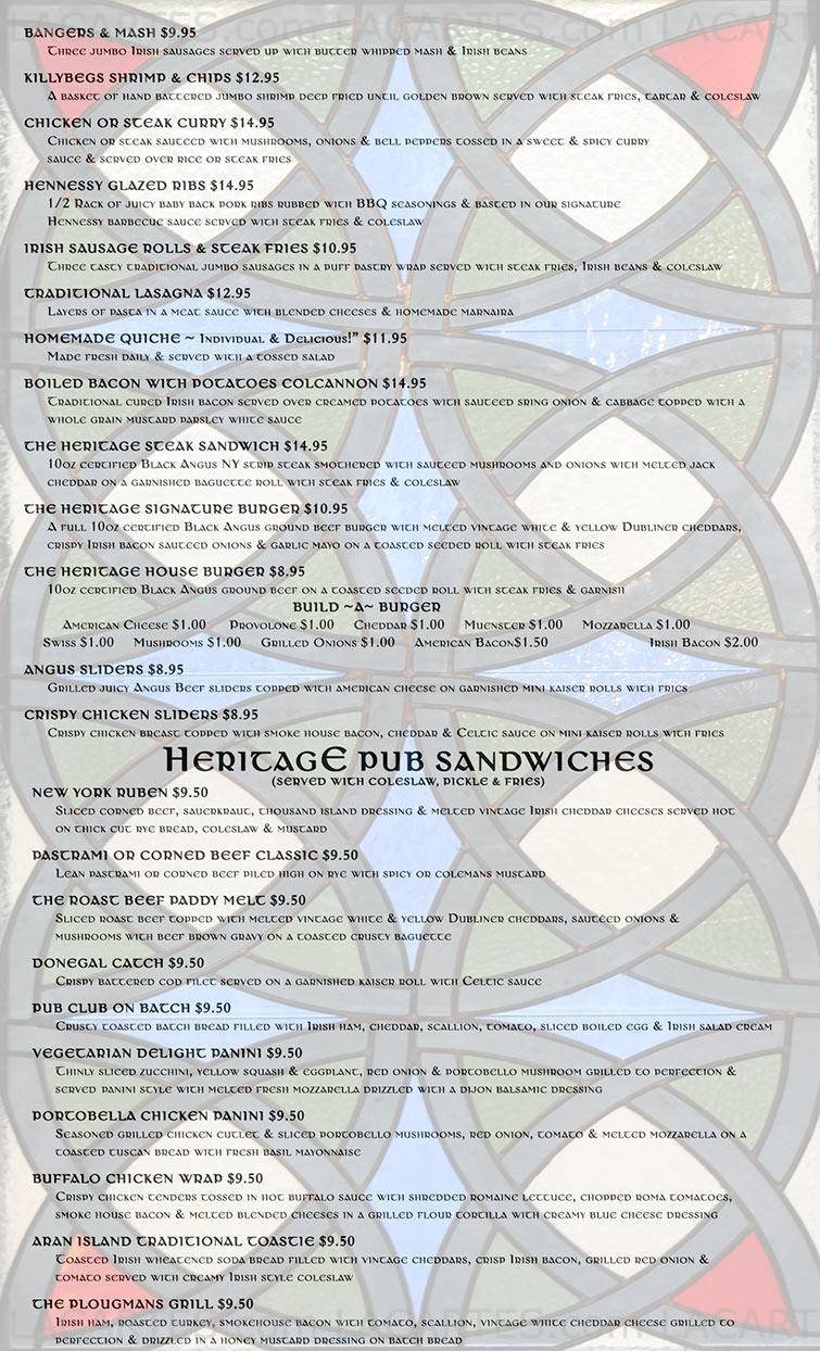  Pricelists of The Heritage Bar & Restaurant - NY 960 McLean Ave, - Photo 1 of 4