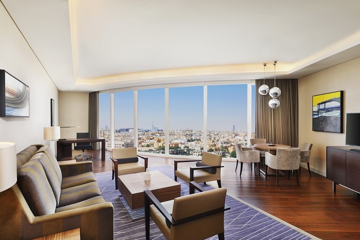 Suite Living Room in Hilton Riyadh Hotel & Residences Profile Photos of Hilton Riyadh Hotel & Residences 6623 Eastern Ring Rd - Photo 2 of 10 Suite Living Room in Hilton Riyadh Hotel & Residences Profile Photos of Hilton Riyadh Hotel & Residences 6623 Eastern Ring Rd - Photo 2 of 10