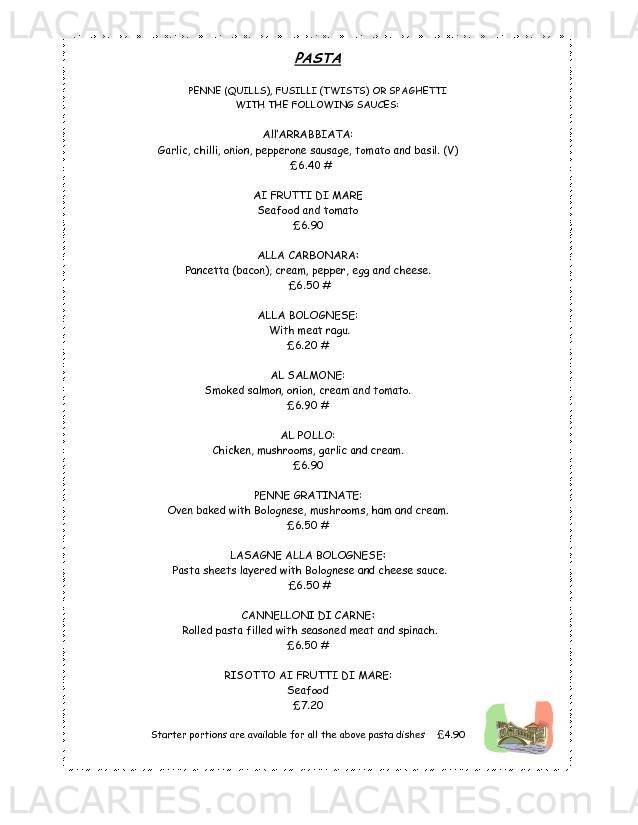  Pricelists of Da Livio Italian Restaurant Wakefield 43 Dale Street - Photo 7 of 12