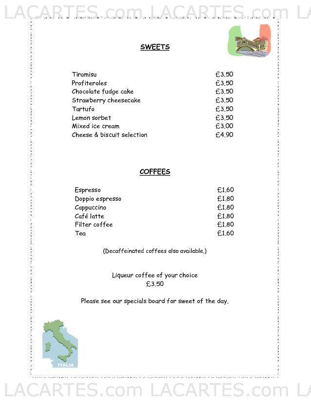  Pricelists of Da Livio Italian Restaurant Wakefield 43 Dale Street - Photo 11 of 12