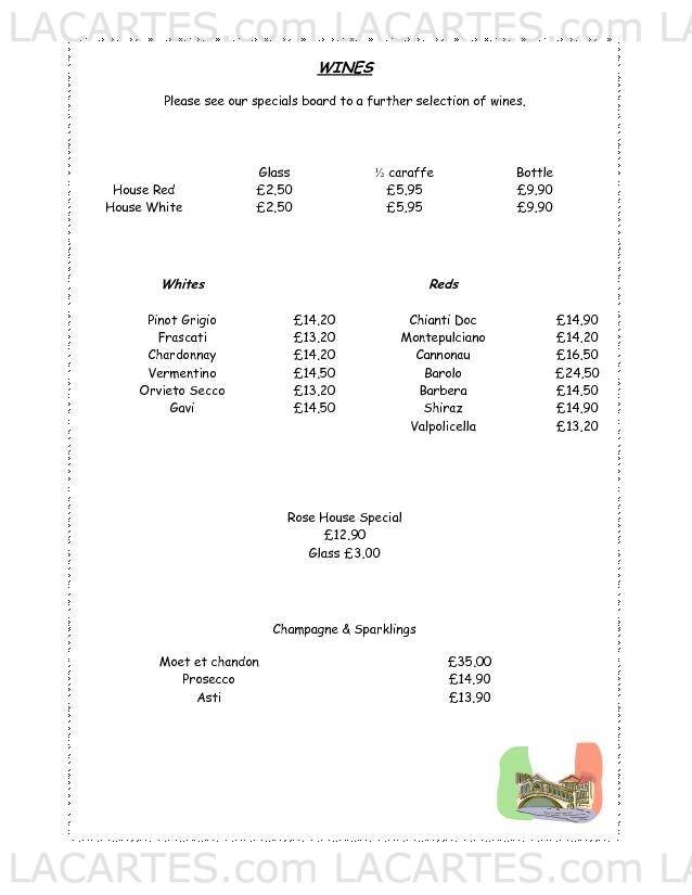  Pricelists of Da Livio Italian Restaurant Wakefield 43 Dale Street - Photo 12 of 12