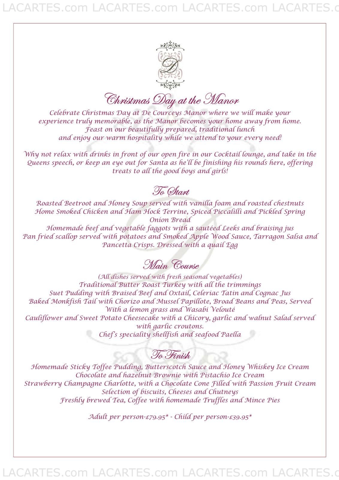 #15 of 16 Price Lists & Menus – De Courceys Manor Pentyrch Modern ...