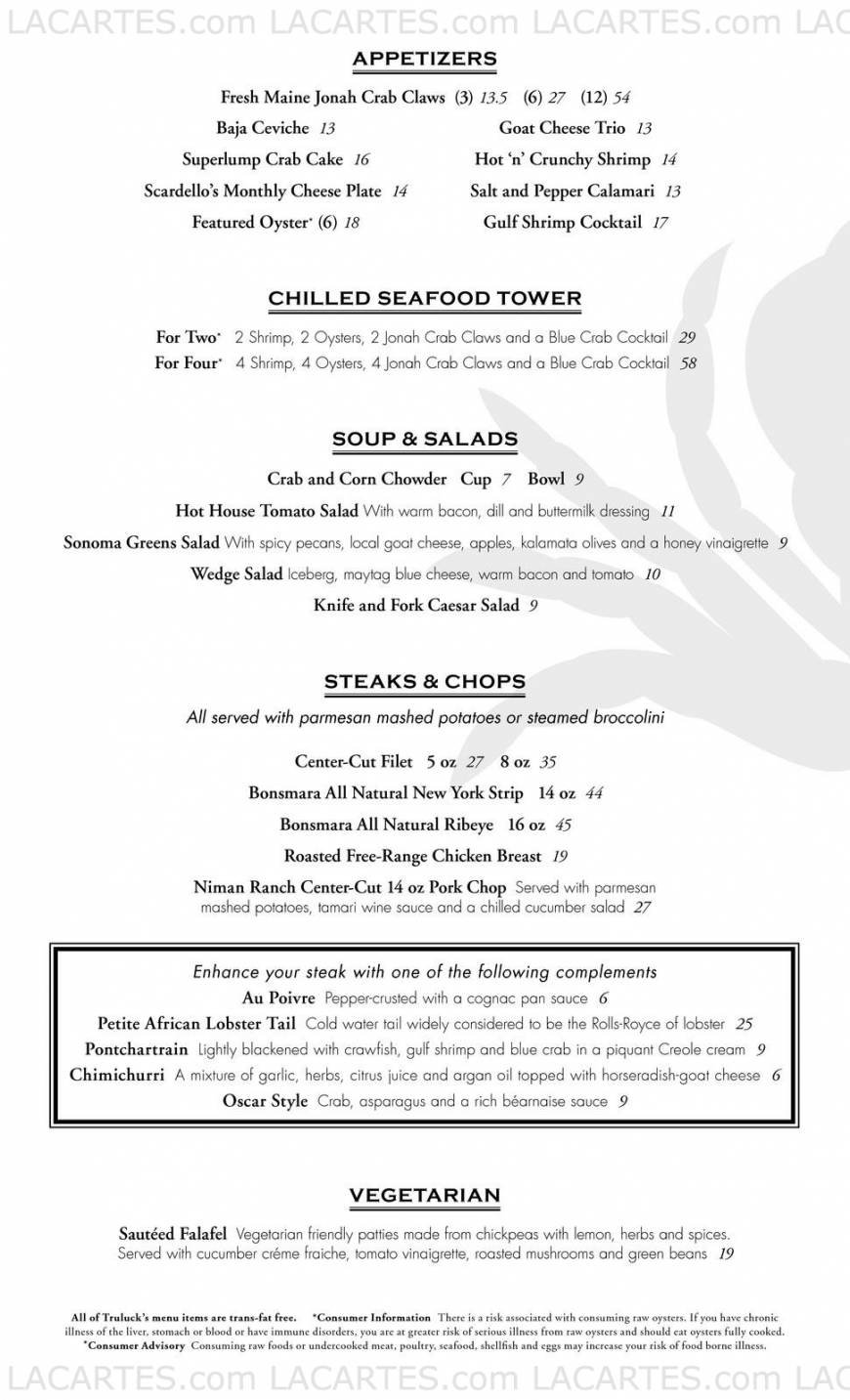  Pricelists of Truluck's Restaurant - Boca Raton, FL 351 Plaza Real - Photo 3 of 4