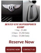Menus & Prices, Exotic Rides of Miami, Miami