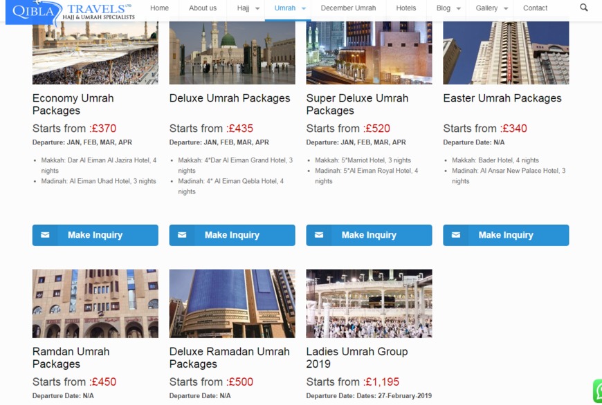  Pricelists of Qibla Travels LTD. 477 Lea Bridge Road, Leyton. - Photo 2 of 2