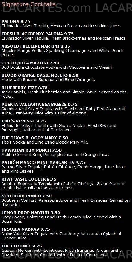  Pricelists of Iron Cactus Mexican Grill & Margarita Bar Hill Country Galleria 13420 Galleria Circle Suite A128 - Photo 19 of 23