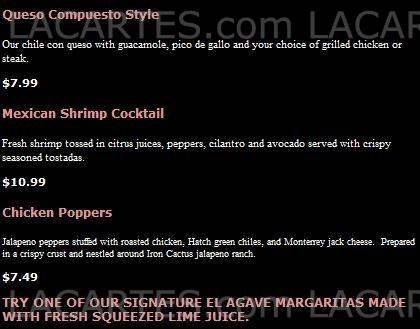  Pricelists of Iron Cactus Mexican Grill & Margarita Bar Hill Country Galleria 13420 Galleria Circle Suite A128 - Photo 16 of 23