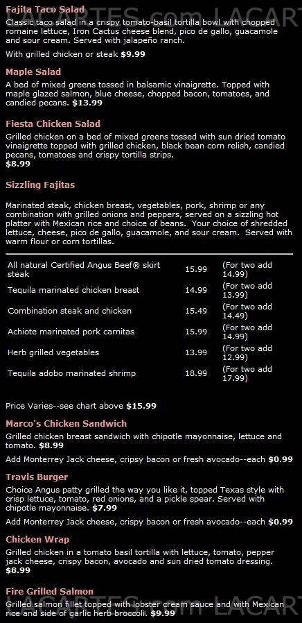  Pricelists of Iron Cactus Mexican Grill & Margarita Bar Hill Country Galleria 13420 Galleria Circle Suite A128 - Photo 6 of 23
