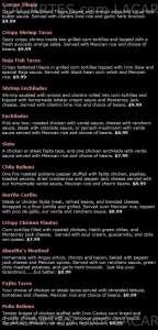 Menus & Prices, Iron Cactus Mexican Grill & Margarita Bar Hill Country Galleria, Bee Cave