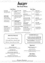 Menus & Prices, Hazev, London 