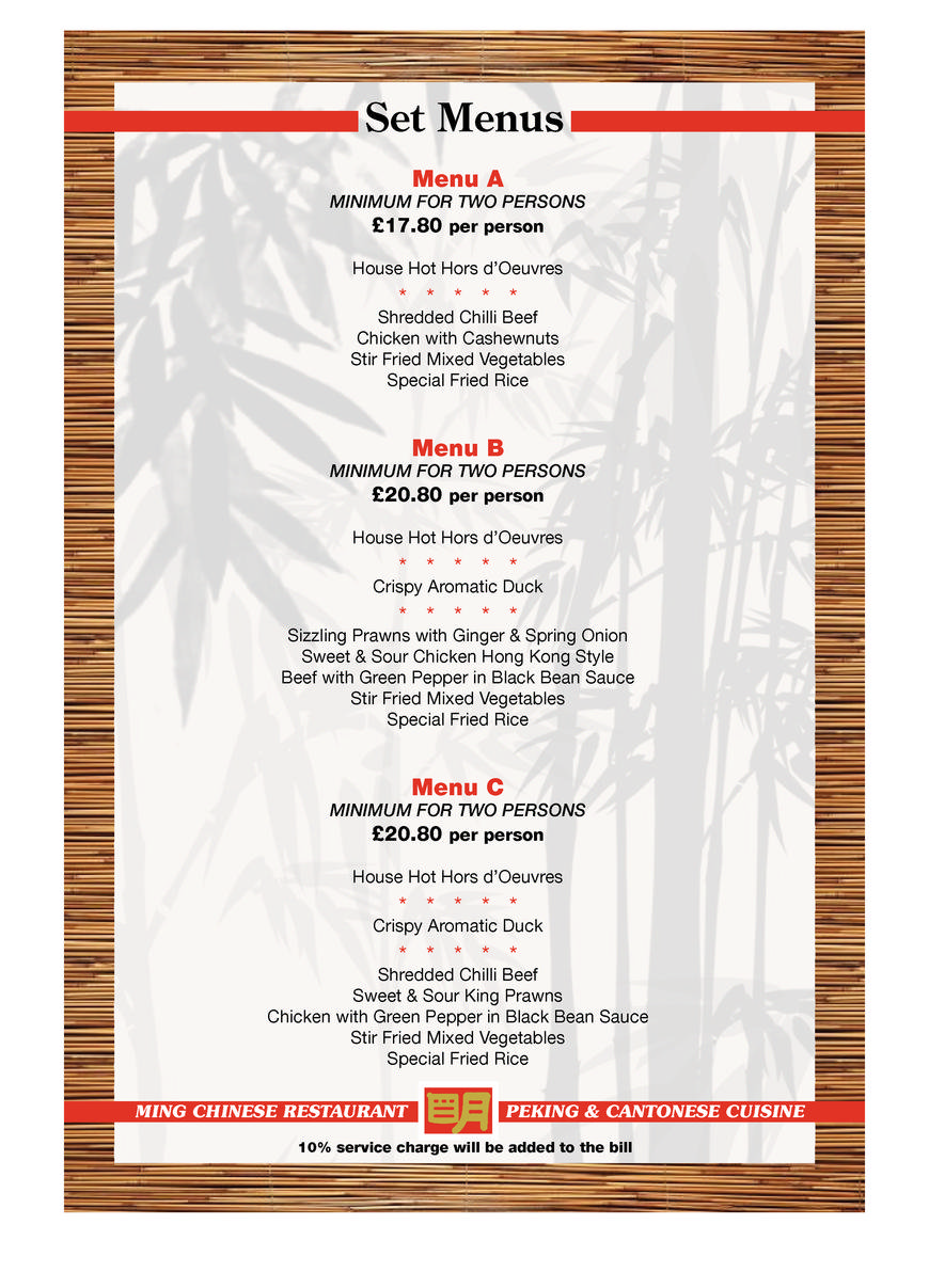  Pricelists of Ming Restaurant 23 Station Square - Photo 1 of 14