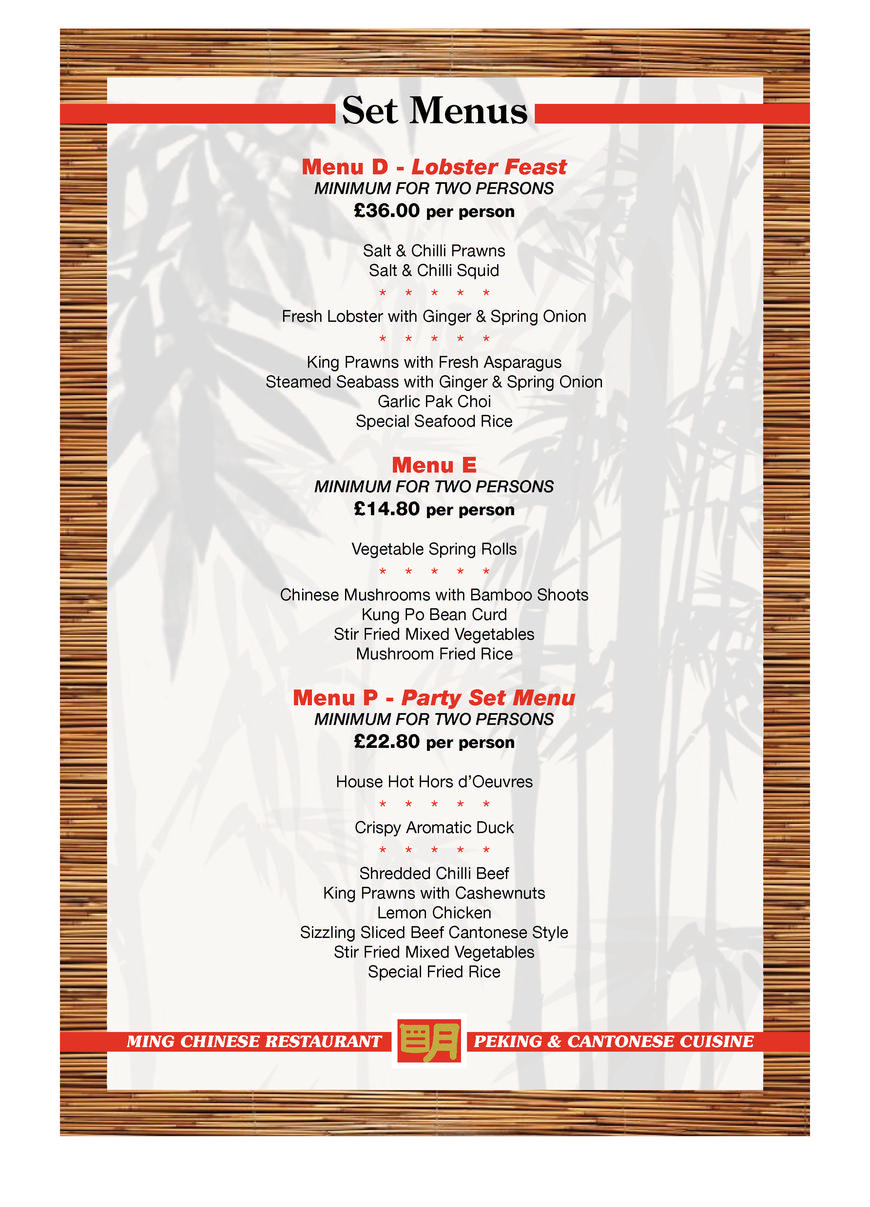  Pricelists of Ming Restaurant 23 Station Square - Photo 2 of 14