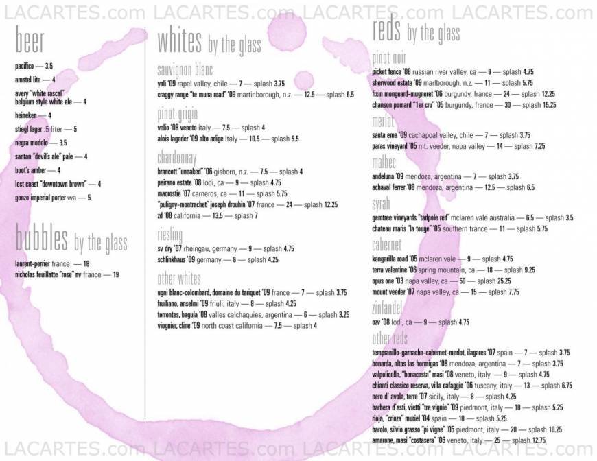  Pricelists of Elle Wine Bistro 2970 North Campbell Avenue - Photo 4 of 8