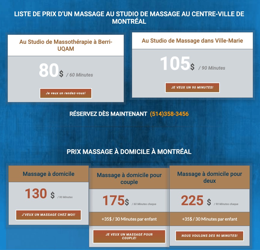  Pricelists of Yan Dubord MassothÃ©rapeute 576 Rue Sainte-Catherine Est #207 - Photo 1 of 1