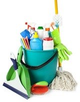Collection from tools for cleaning in a bucket, Cleaners Cambridge, Cambridge