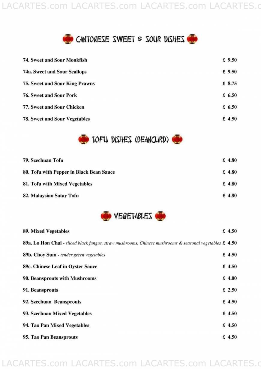  Pricelists of The Jasmine Chinese Restaurant - Kingsbridge 115 Fore Street - Photo 6 of 11