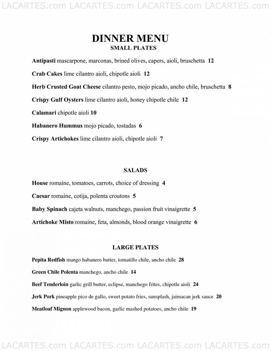  Pricelists of Cafe Josie 1200 W 6th St # B - Photo 4 of 8