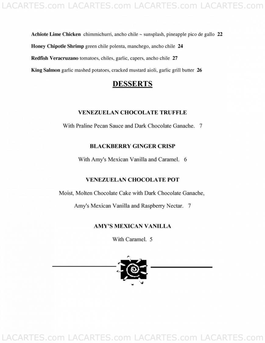  Pricelists of Cafe Josie 1200 W 6th St # B - Photo 5 of 8