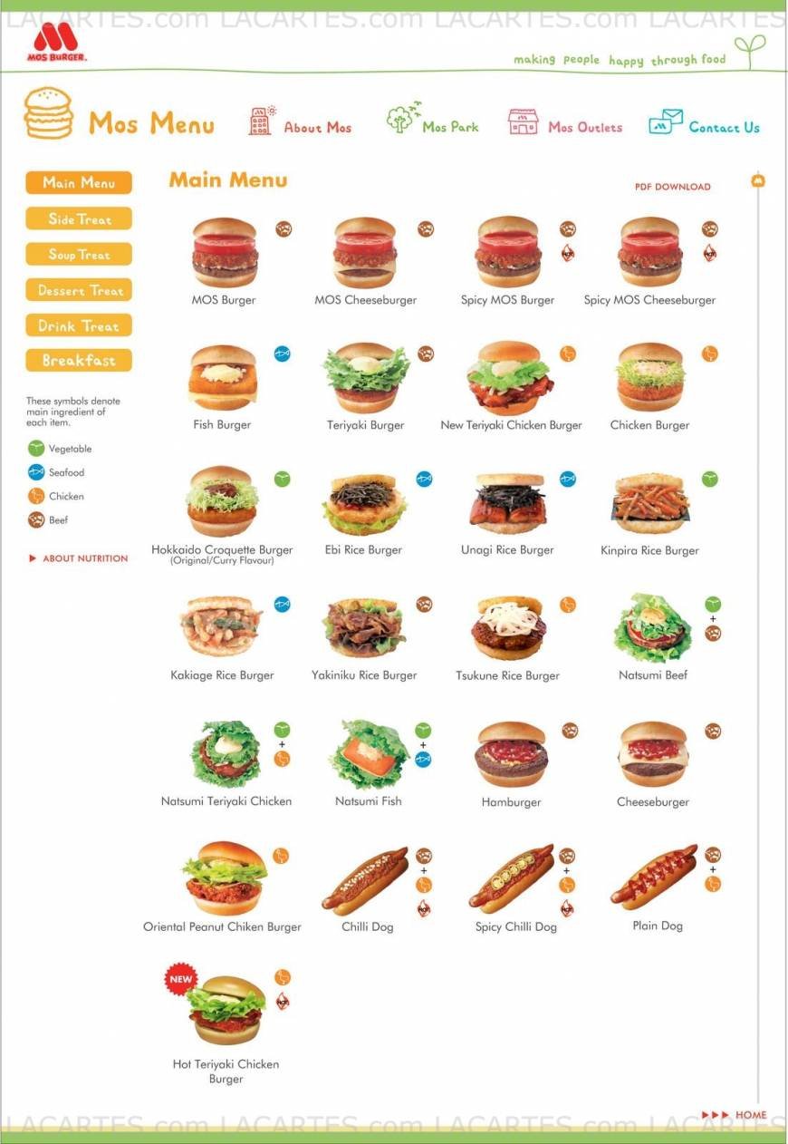  Pricelists of MOS Burger @ Ngee Ann City 391B Orchard Road  - Photo 1 of 5