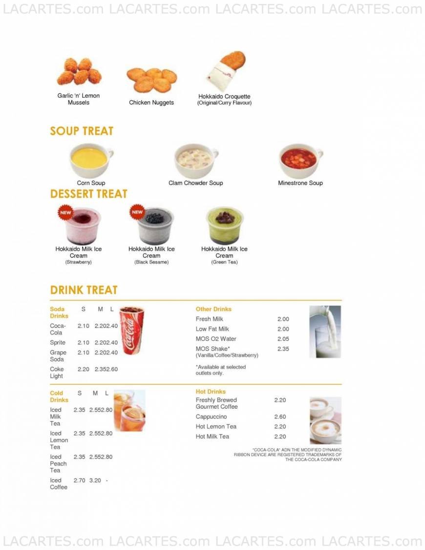  Pricelists of MOS Burger @ Tampines Mall 4 Tampines Central 5  - Photo 2 of 3