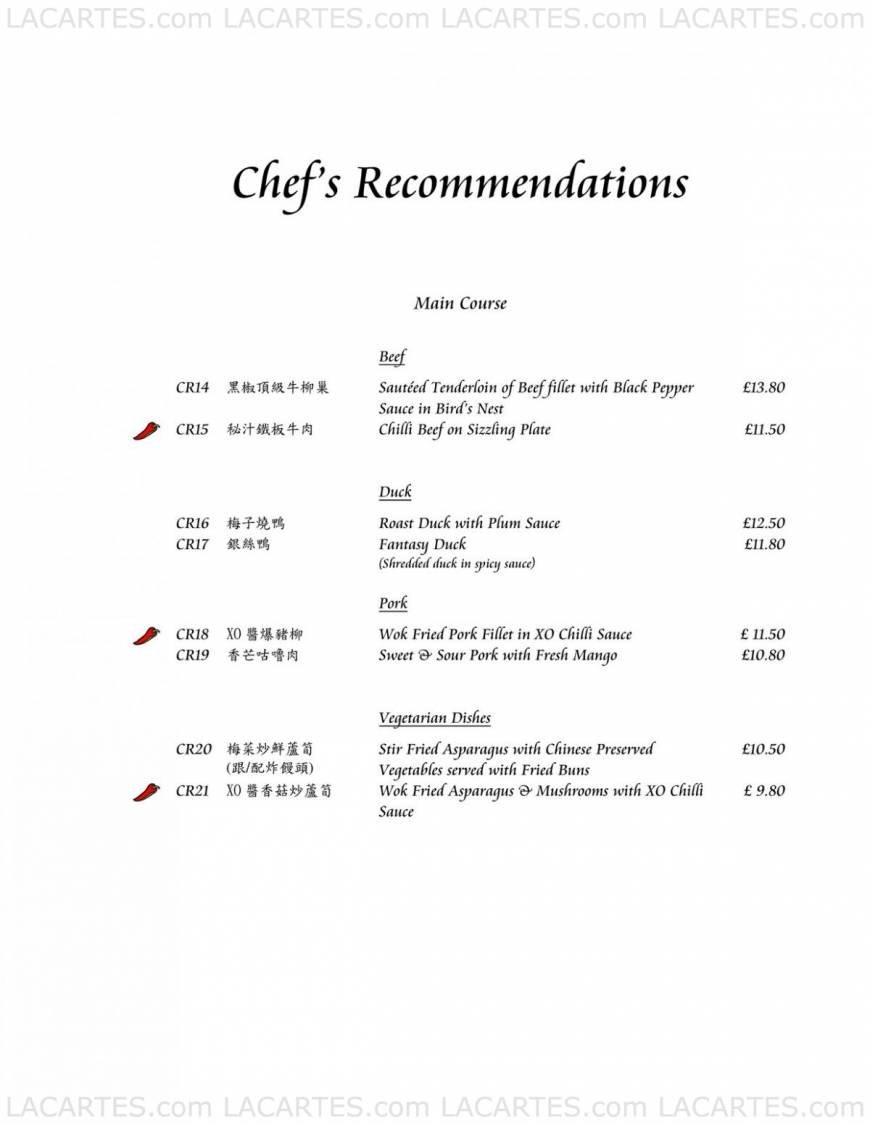  Pricelists of Jasmine Chinese Restaurant 32 Grindlay Street - Photo 4 of 12