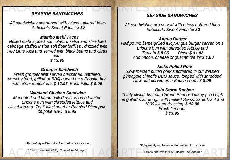  Pricelists of Coconut Jack's Waterfront Grille - FL 5370 Bonita Beach Rd. - Photo 4 of 6