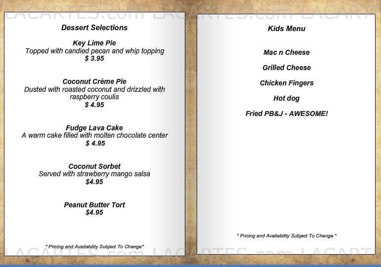  Pricelists of Coconut Jack's Waterfront Grille - FL 5370 Bonita Beach Rd. - Photo 6 of 6